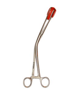 Alternative view of Pinza uterina curva 30 cm.