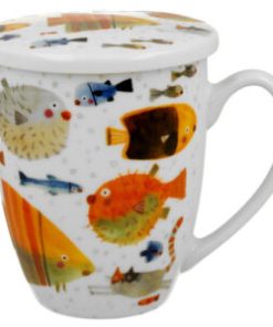 Taza FISH para infusión. Porcelana con filtro y tapa. 0,35l.